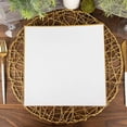 thumbnail image 4 of Balsa Circle 10 Concave White 10" Square Disposable Salad Dinner Plastic Plates Gold Trim Party Events Decorations, 4 of 8
