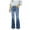 Dark Blue, variant on Womens Bell Bottom Jeans Washed Distressed Jeans Skinny Slim Casual Jeans Mid Rise Jeans Zipper Pant Soft Juniors Jeans