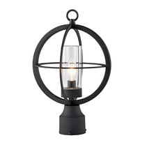C Cattleya Black 1-light 9.75"/12" Global Cage Outdoor Post Light W9.75"xD9.75"xH15.5"