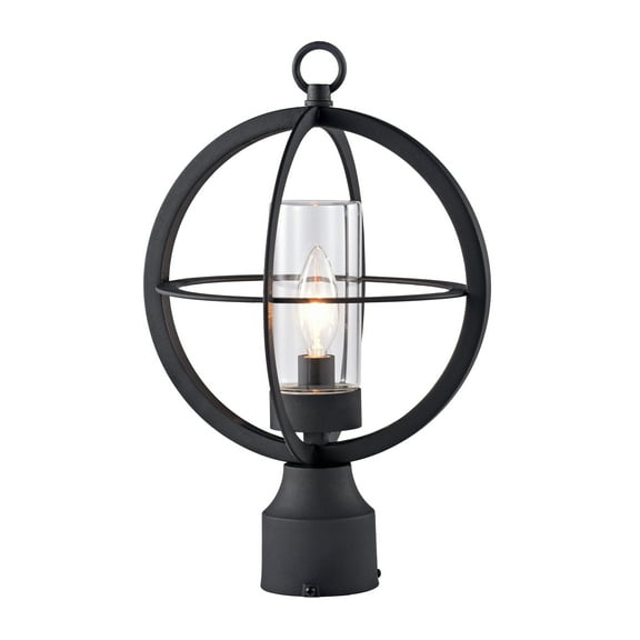 C Cattleya  Black 1-light 9.75"/12"  Global Cage Outdoor Post Light W9.75"xD9.75"xH15.5"