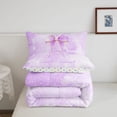 thumbnail image 5 of Manfei Light Purple Bow Twin Comforter Sets,Girls Personalized Letter A Bedding Set,Polkadot Reversible,2pcs,1 Comforter and 1 Pillowcase, 5 of 7