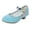 Blue, variant on SYMSHOES Girls Silver Glitter Mary Jane Shoes, Metallic Sparkly Low Heel Party & Dress Shoes for Kids with Adjustable Buckle Star Charm,Size 13.5 M