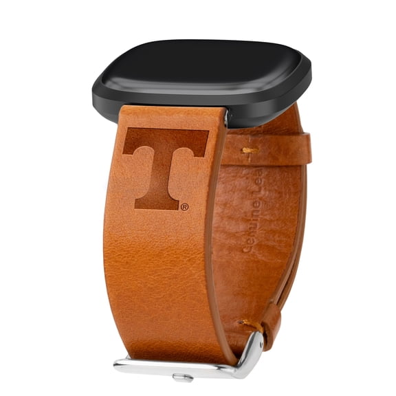 Volunteers Premium Leather Unisex Watch Band for FitBit Versa 3 and Sense (Long Tan) by Affinity Bands