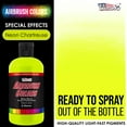 thumbnail image 2 of U.S. Art Supply 8-Ounce Special Effects Neon Chartruesse Airbrush Paint, 2 of 8