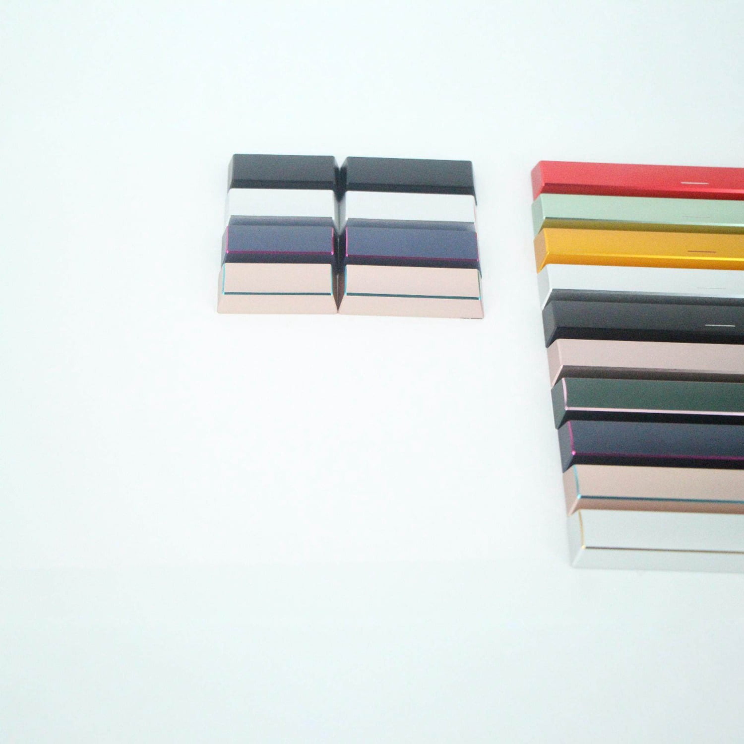 Aluminum Alloy Spacebar Keycap, 6.25u Polished Edge Split Space Key for Custom Mechanical Keyboard Keycap