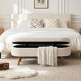 thumbnail image 6 of EHANCIS 43.5" Storage Ottoman Bench, Linen Upholstered End of Bed Bench, Entryway Seating for Bedroom Living Room Window, Holds 300 lbs, Beige, 6 of 6