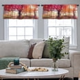 thumbnail image 4 of LALILO Kitchen Curtain Valance Landscape With Autumn Rod Pocket Window Curtain 52"x 18" Set of 2, 4 of 5