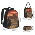 thumbnail image 2 of Easygdp 1860s Style American Cowboy Mochila para Niños y Niñas con Set de Caja de Almuerzo y Estuche para Lápices 3 en 1, Mochila Escolar Estampada para Adolescentes, 2 of 7