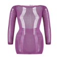 thumbnail image 2 of Femmes Sexy Crochet Tricot Creux sur la Robe Manches Longues Backless Slim Fit Parti Club Nuit sur Mini Robe Cover Ups, 2 of 7