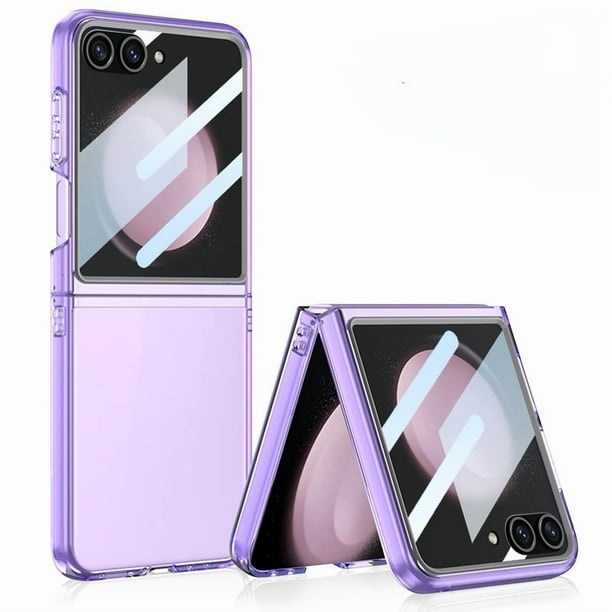 Funda delgada compatible con Samsung Galaxy Z Flip 5, carcasa rígida ultrafina de policarbonato transparente que no amarillea para Z Flip 5 5G (2023)