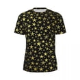 thumbnail image 5 of Black Gold Star T-Shirt Bright Shiny Print Harajuku T-Shirts Man Vintage Tee Shirt Summer, 5 of 5