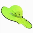 thumbnail image 2 of 2 Pack Hi-Vis Reflective Work Safety Boonie Snap Hat High Visibility Cap Green Neck Flap, 2 of 5
