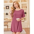 thumbnail image 3 of Ekouaer Nightgowns for Women Bamboo Viscose Sleep Shirts Short Sleeve Nightshirt Casual Sleepdress Soft Sleepwear, 3 of 6