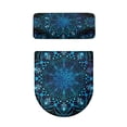 thumbnail image 5 of HELLHERO Polyester Toilet Protector Cover for Bathroom Home Comfort, Adjustable Stays in Place Easy to Clean, Stretchy Fabric, 17"x21", Mandala Pattern Blue Gradient, 5 of 8