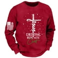 thumbnail image 3 of Letdown Men Long Sleeve Sweatshirts with "Christmas_Begins_With__Jesus" Letter Printed Holiday Pullover 2025 Novelty Sweatshirt (Red, XXXL), 3 of 4