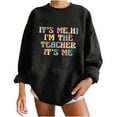 thumbnail image 2 of Usmixi Womens Sweatshirt Back to School Teacher's Sweatshirts Cozt Fleece Fashion Oversized Pullover Tops Winter Casual Letter Print Round Neck Long Sleeve Blouses Weekly, 2 of 4