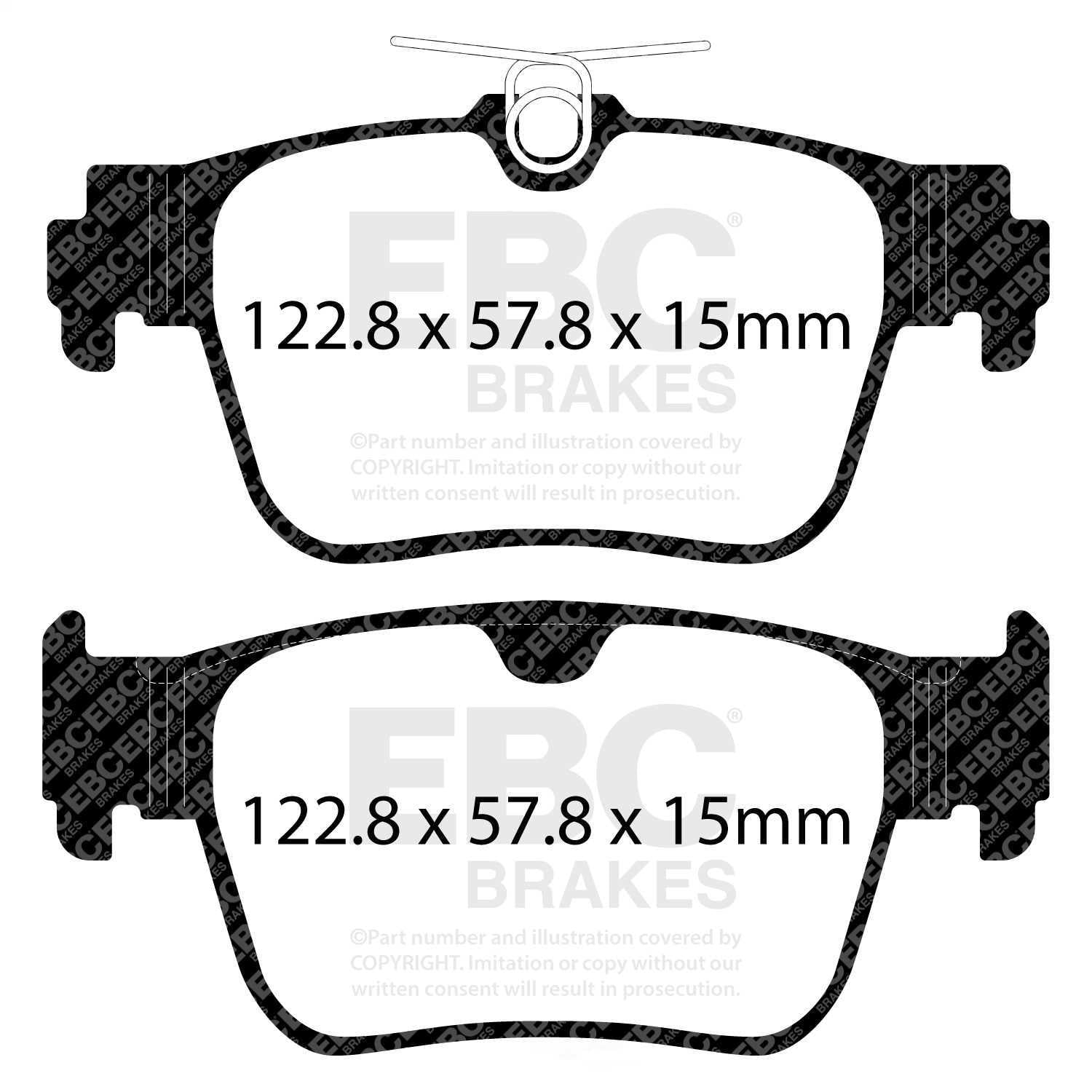 EBC Brakes DP42438R Yellowstuff Street And Track Brake Pads, 115mm Dia. 61mm Height 17mm Thick Pad