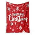 thumbnail image 2 of Christmas Snowflake Print Flannel Blanket | Double-Sided Red Holiday Throw with "Merry Christmas" Design | Soft & Warm for Bed, Sofa, Office | Festive Home Decor & Gift, 2 of 6