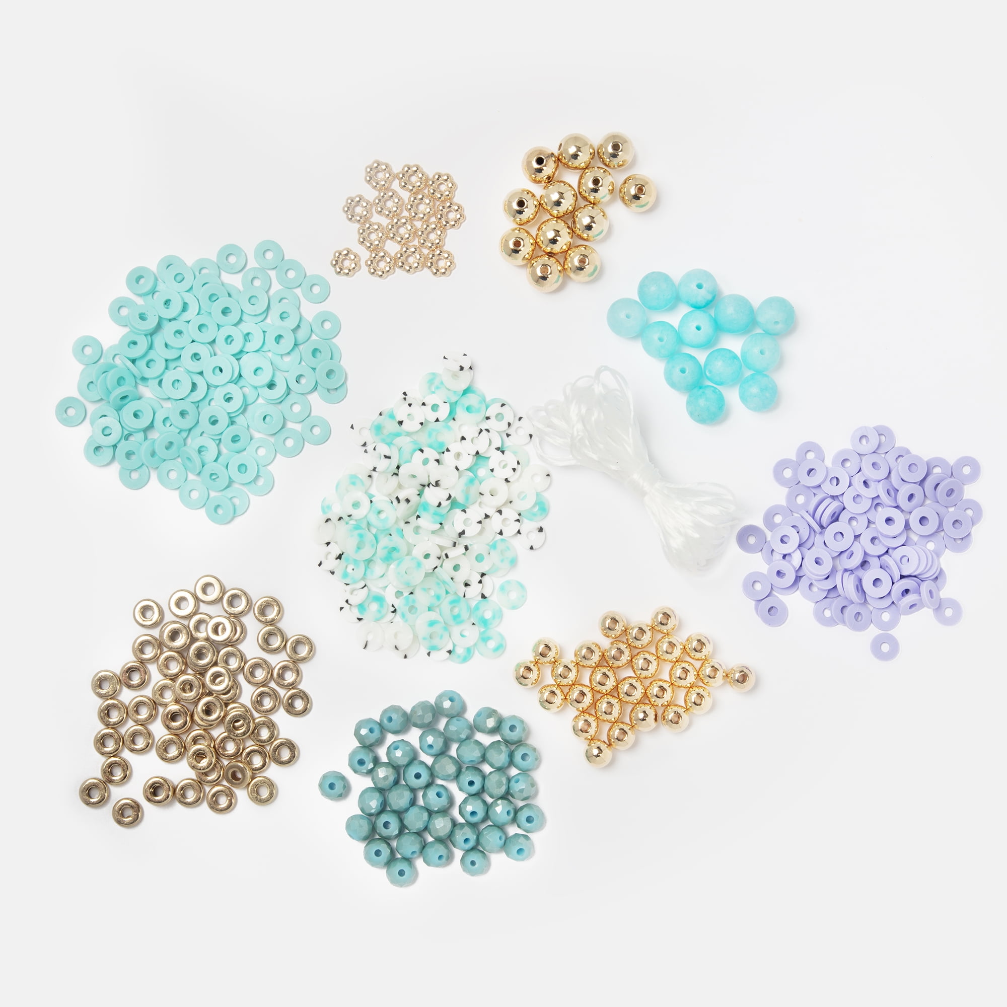 (2 pack) Cousin DIY Teal and Purple Heishi Stack DIY Bracelet Kit, Clay/Metal, 564 Beads, Adult, 69995662