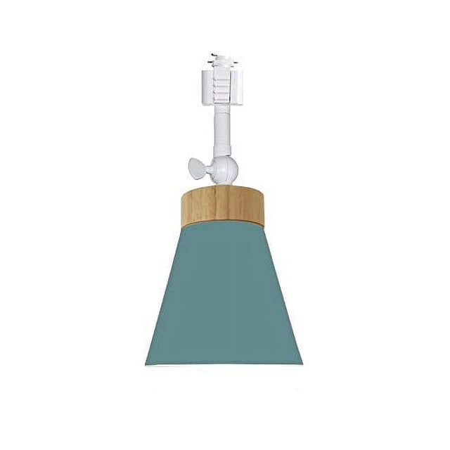 FSLiving 1-Pack Retro Style Mini Adjustable Angle H-Type Track Head Lighting E26 Base Metal Ceiling Light Track Light Fixture for Gallery Mirror Front Office Loft Bulb and Track Not Included - Green