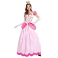 thumbnail image 2 of IBTOM CASTLE Princess Peach Dresses Adult with Crown and Gloves Women Pageant Long Dresses Pink Tulle Gown Carnival Dress Up for Photo Shoot Birthday Party Outfit M Pink, 2 of 8