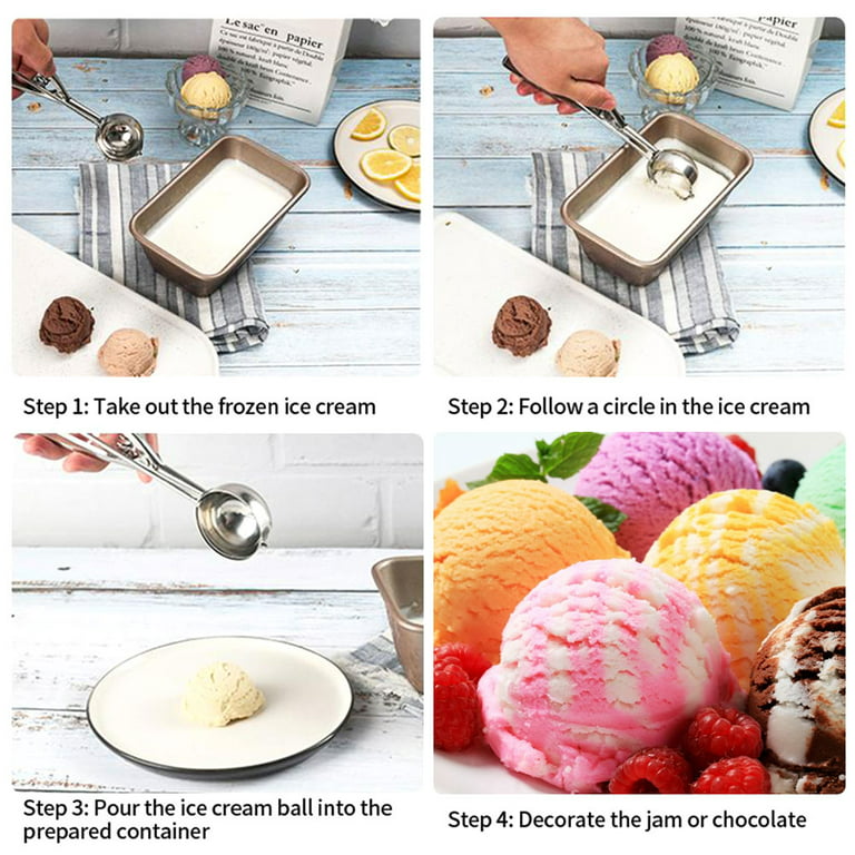 Ice Cream Scoop, Stainless Steel Scoop For Ice Cream/mashed  Potatoes/fruits, Stainless Steel Trigger Ice Cream Scoop With Handle - Ice  Cream Tools - AliExpress