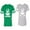 Men Green / Women Heather, variant on Forever Together Unisex Couple Matching Cotton Jersey style T-Shirt Contrasting stripes on sleeves (Men Green / Women Black) (Men S / Women S)