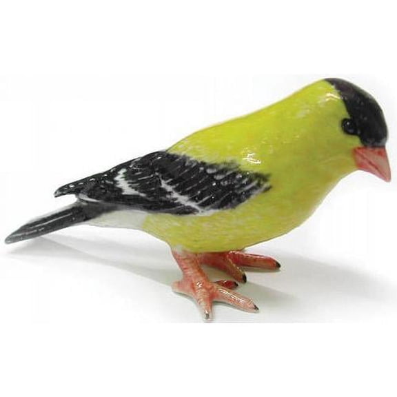 Little Critterz American Goldfinch Miniature Porcelain Figurine, Hand-Painted Bird Collectible, Nature Home Décor Display Piece, Gift for Bird Lovers