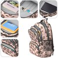 thumbnail image 4 of Brown and Pink Leopard Print Cute School Backpack Bag with Padded Back and Adjustable Shoulder Straps 16.9 X 12.6 X 5.9 Inches, 4 of 5