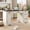 White, variant on Aphthongs 58" W Wood Executive Desk, Farmhouse Home Office Desk w/ File Drawer & Charging Station, Rustic Writing Desk Study Table Elegant Computer Desk with Storage, White