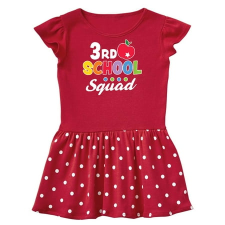 

Inktastic 3rd Grade School Squad with Apple and Star Gift Toddler Girl Dress