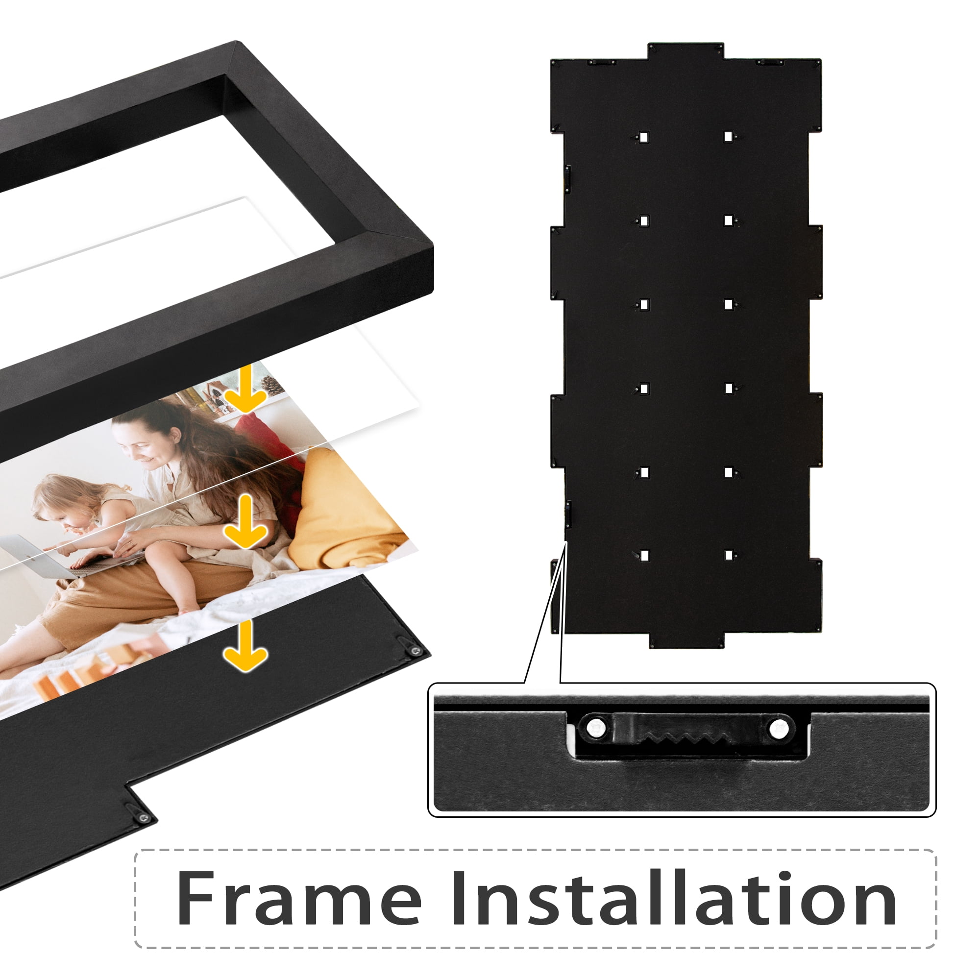 21 Openings Multiple Photo Frame Family Collage Picture Frames 6x4 Black For Wall