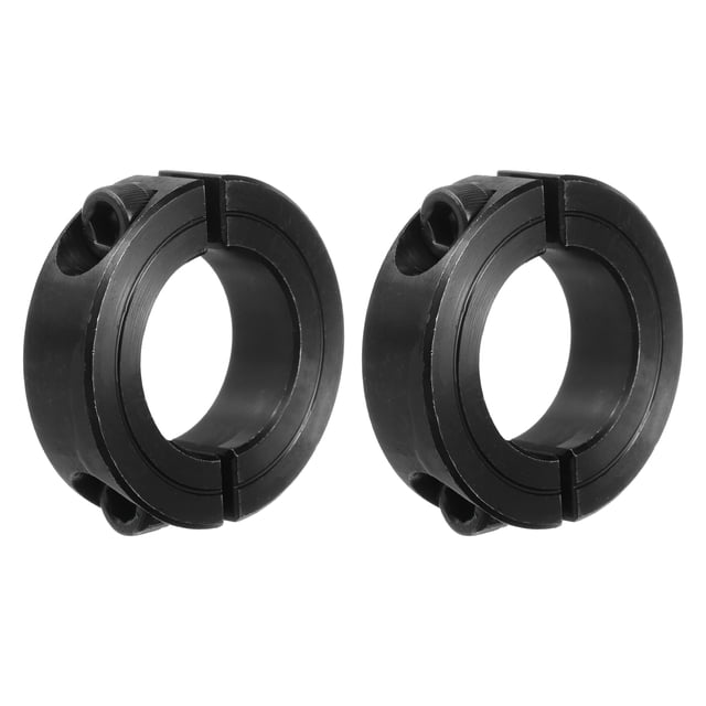 Collier d'Arbre 1 Pouces Double Fente Acier au Carbone Collier de Serrage Noir 2 Pcs