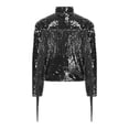 thumbnail image 5 of iiniim Tassel Boys Sequin Jackets Mock Neck Jacket Zip Up Coat Sparkle Outwear Performance Clothes Black 12, 5 of 7