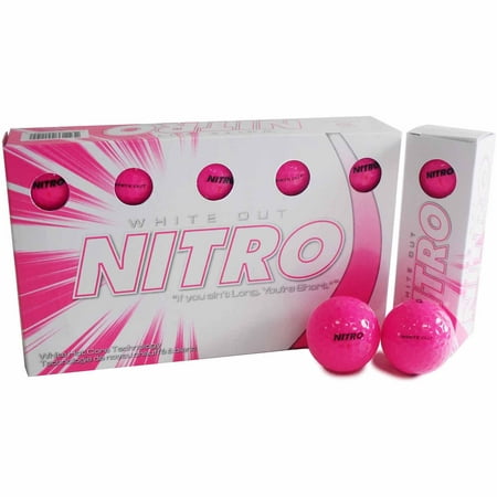 Nitro Golf Golf Balls, Pink, 15 Pack