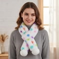 thumbnail image 6 of Weflink Stylish Dot Fleece Scarf Winter Neck Wrap Portables Travel Neck Warmer, 6 of 13