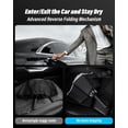 thumbnail image 5 of Automatic Reverse Umbrella with Carabiner Clip Handle - Windproof Travel Compact Folding Design, Reflective Safety Strip & Push-Button Open/Close for , Commute, 5 of 6