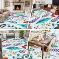 thumbnail image 6 of Spring Leaves Area Rugs Collection 5'x7', Watercolor Leaf Botanical Nature Light Blue Non Slip Indoor Rectangle Throw Runner Rug Floor Mat Carpet for Living Room Dining Table Bedroom Nursery, 6 of 9
