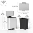 thumbnail image 3 of HOMCOM 5.3 Gallon/20 L Garbage Can, Trash Bin with Soft Close Lid, Silver, 3 of 10