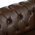 thumbnail image 6 of Chesterfield L-Shaped Sofa, PU Leather Sectional Couch with Rolled Arms and Nailhead, 99" Modern 5 Seat Tufted Corner Couch, Dark Brown, 6 of 9