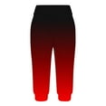 thumbnail image 4 of AJTQTH Women Capri Joggers Ombre Color Stylish Sweatpants Drawstring Lightweight Loose Yoga Pants Casual Capris with Pockets Red XXXL, 4 of 6