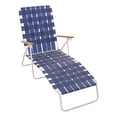 thumbnail image 1 of RIO Brands High Back Folding Chaise Beach Lawn Pool Lounge Chair, Blue, 1 of 3