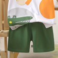 thumbnail image 5 of Floleo Kids Boys Girls Summer Cartoon Print Short Sleeve T Shirt and Shorts Set Cotton Casual 2 Piece Outfit for Daily Play School, 5 of 5