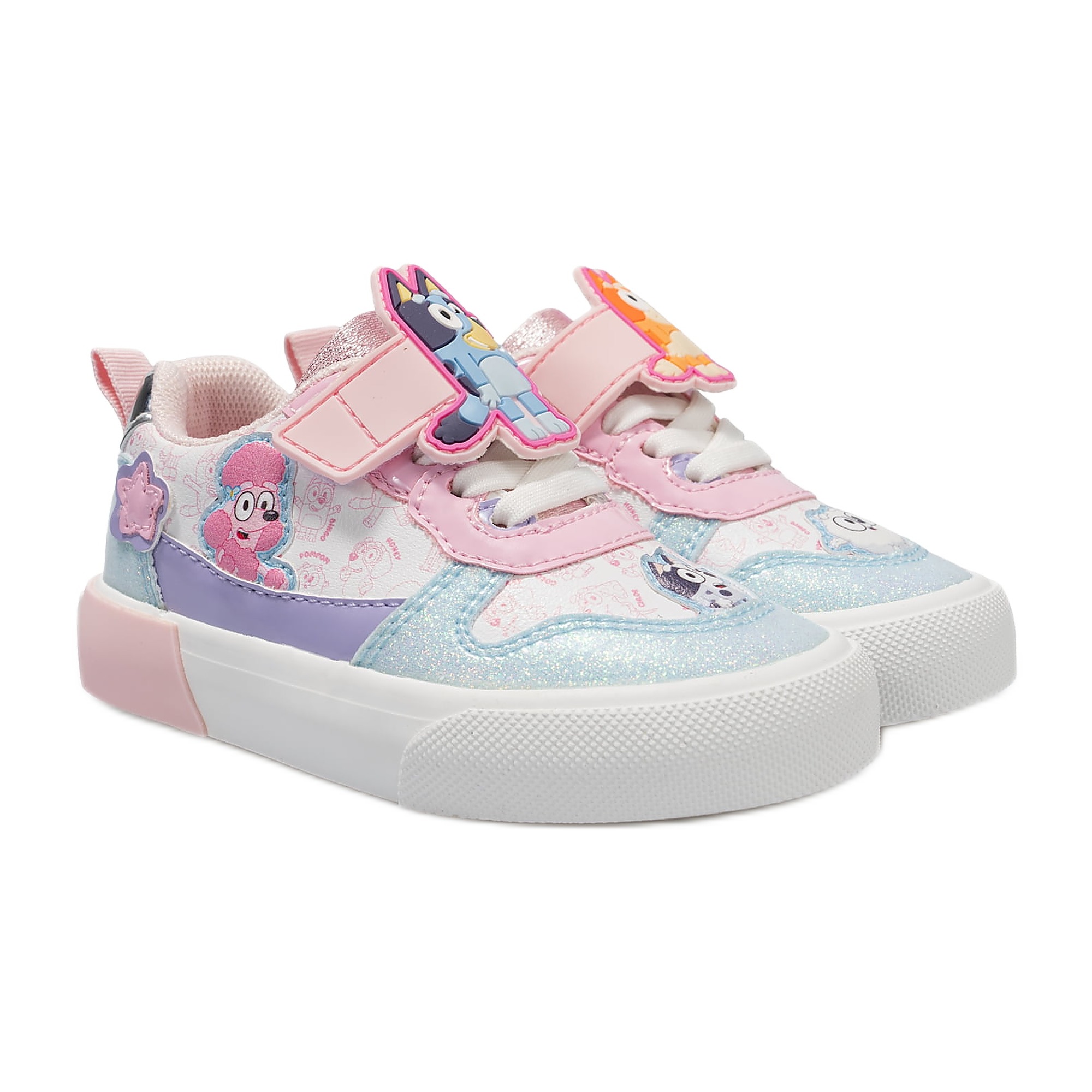Bluey Toddler Girls Glitter Court Sneakers
