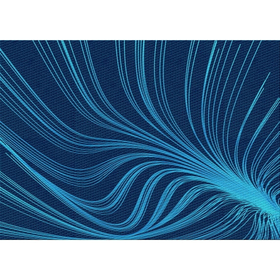 Ahgly Company Indoor Rectangle Patterned Blue Dress Blue Area Rugs, 3' x 5'