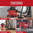 thumbnail image 4 of CRAFTSMAN CMXEVBE17594 - Vacador seco húmedo y seco de 12 galones (6.0 picos), portátil, aspiradora húmeda y seca con filtro, bolsa de polvo, manguera y accesorios para proyectos y renovaciones del, 4 of 5