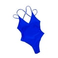 thumbnail image 3 of Trajes de baño para mujer, monokini, traje de baño con escote en V profundo, ropa de playa con copa acolchada M, 3 of 7