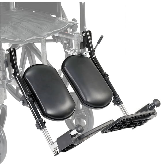Lumi Wheelchair Legrests Elevated Footrest Black, Universal Elevating Leg Rest, Drive Wheelchair Parts, Wheelchair Accessories