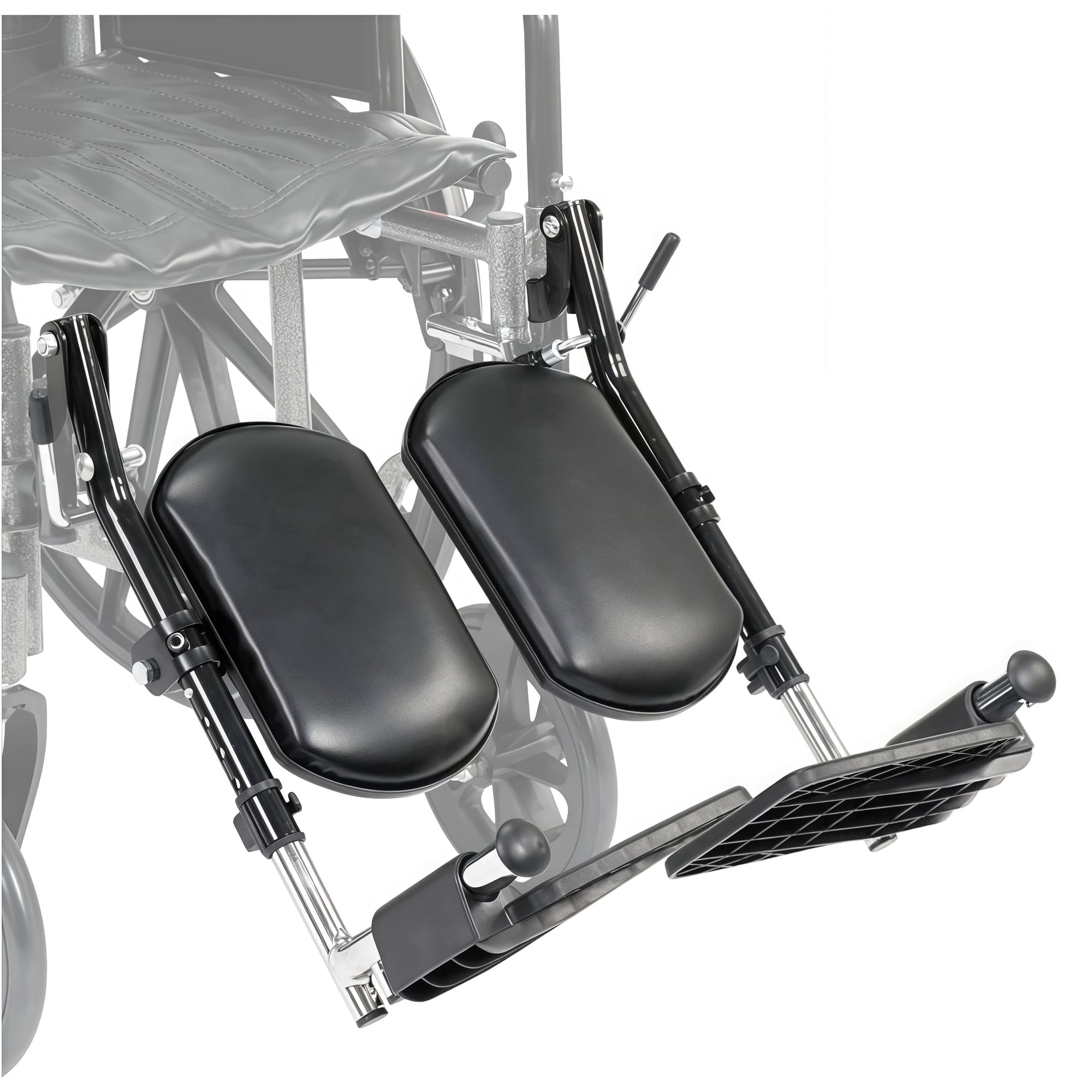 Lumi Wheelchair Legrests Elevated Footrest Black, Universal Elevating Leg Rest, Drive Wheelchair Parts, Wheelchair Accessories