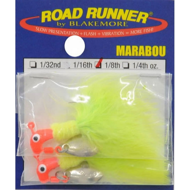 Road Runner Marabou 1/8 Red/White 2pk